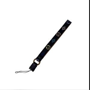 Louis Vuitton Black Monogram Wrist Strap with Gold Accent
